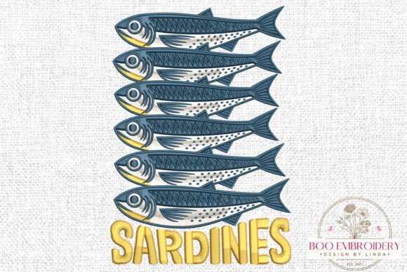 Sardines Embroidery Design, Coastal Fish Review